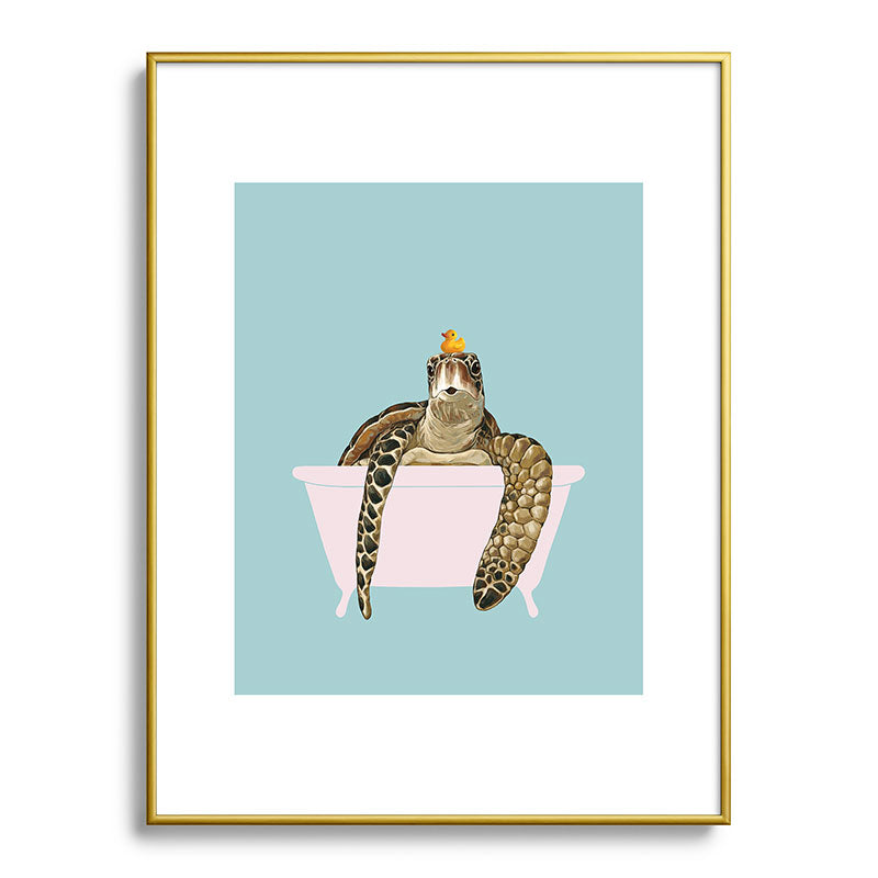 Sea Turtle in Bathtub Framed Art Print Gallery Image 125