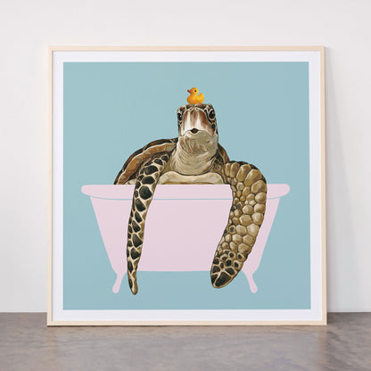 Sea Turtle in Bathtub Framed Art Print Gallery Image 33