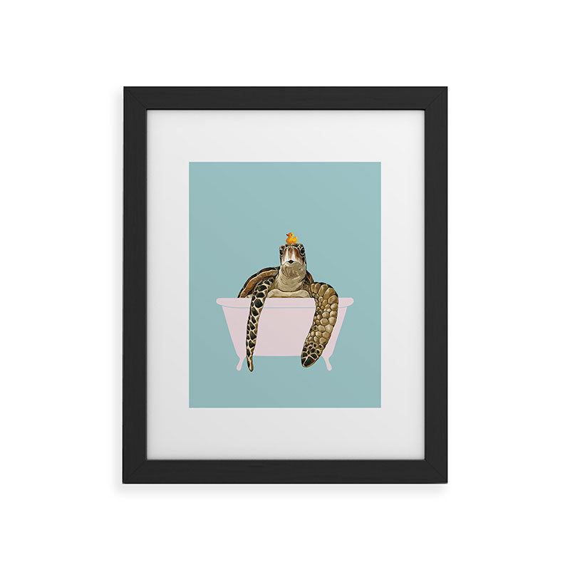 Sea Turtle in Bathtub Framed Art Print Gallery Image 45