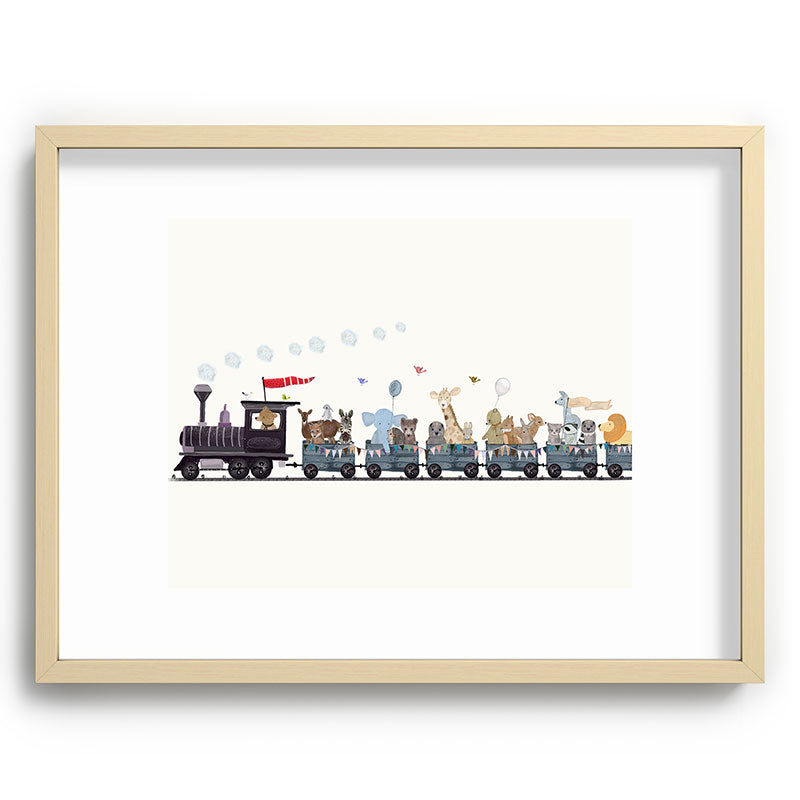 big little nursery nature train Framed Art Print Gallery Image 100