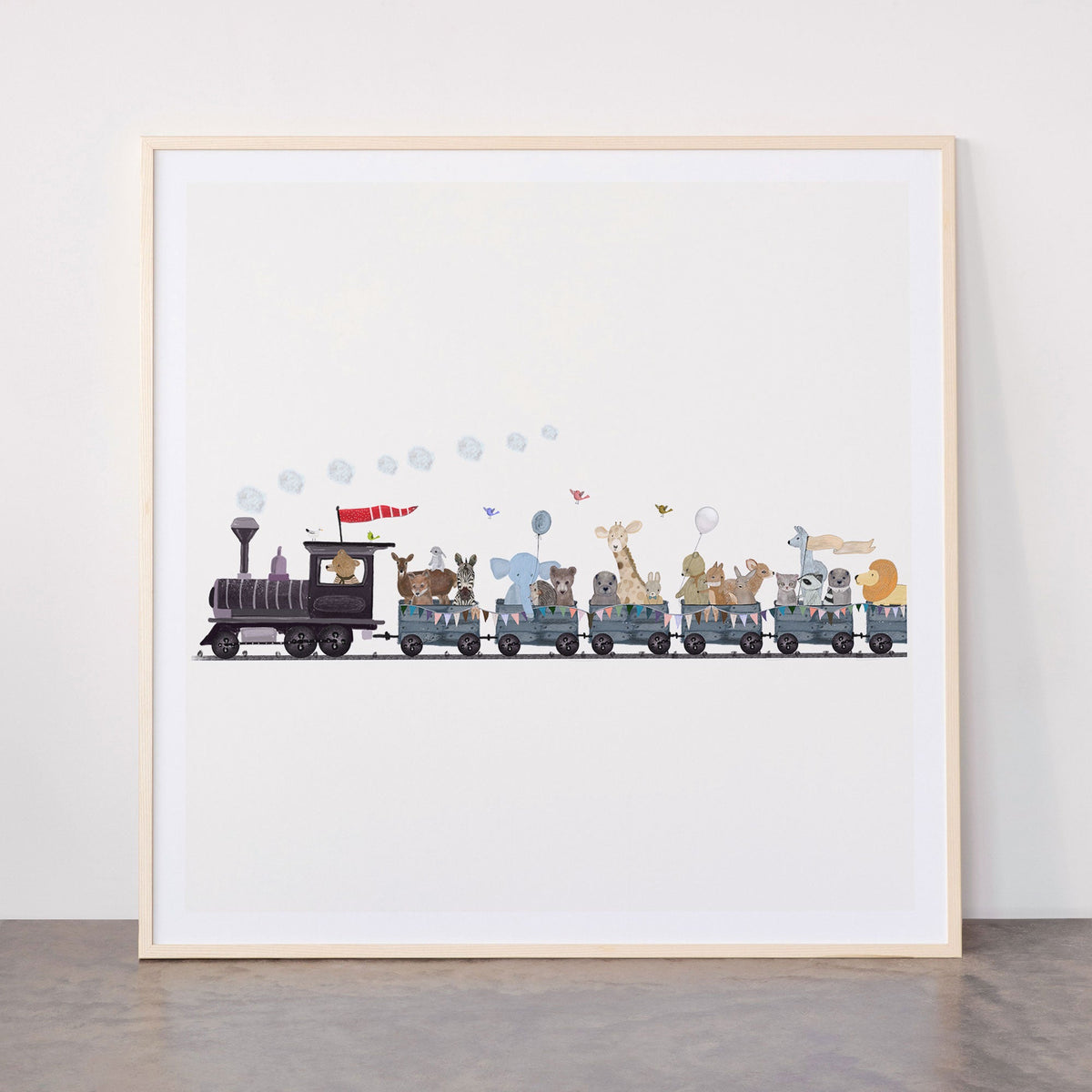 big little nursery nature train Framed Art Print Gallery Image 33