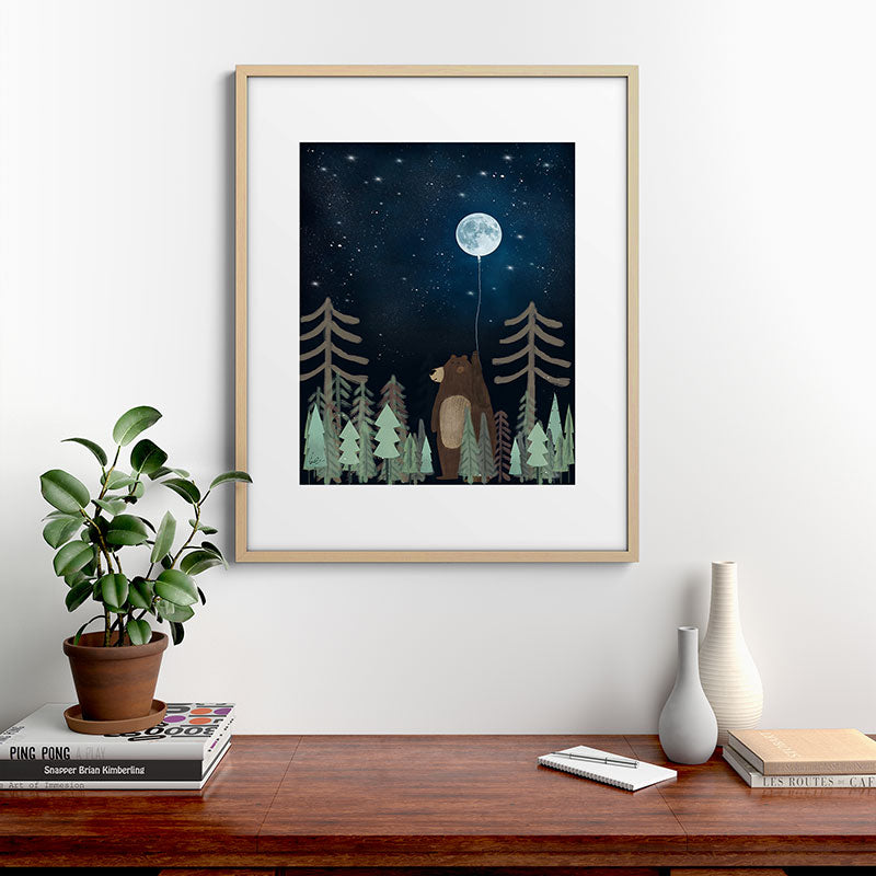 the moon balloon Framed Art Print Gallery Image 29