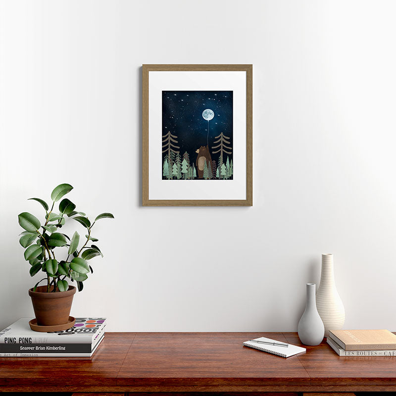 the moon balloon Framed Art Print Gallery Image 54