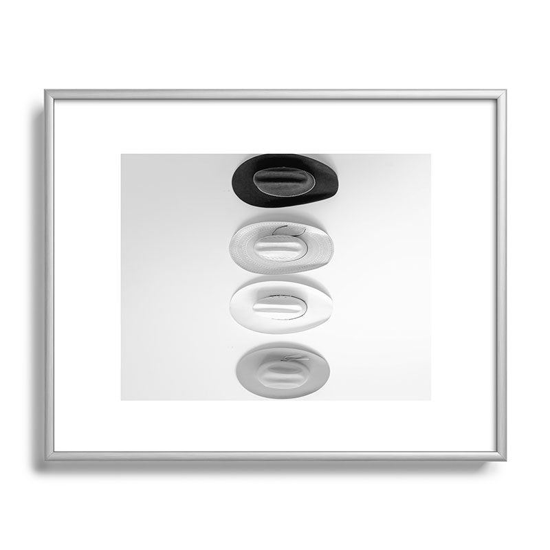Cowboy Hat Wall - Black and White Framed Art Print Gallery Image 96