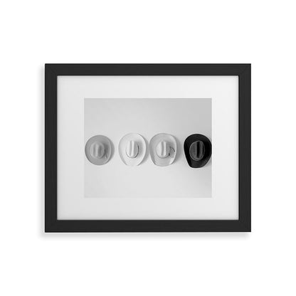 Cowboy Hat Wall - Black and White Framed Art Print Gallery Image 33