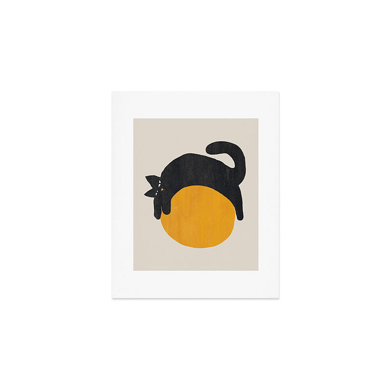 Cat with ball Art Print Gallery Image 1