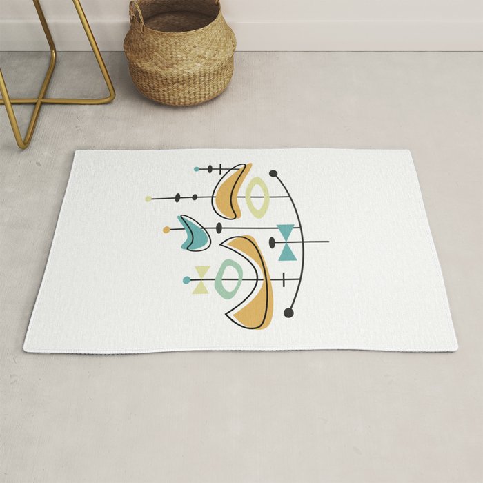 Mid Century Modern Abstract Atomic Age Rug Gallery Image 1