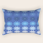 Ombre Abstract Daisies on Cobalt Blue Rectangular Pillow Gallery Image 1