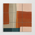 Rust Navy Gray Modern Abstract Wood Wall Art Gallery Image 1
