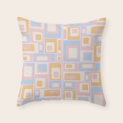 mid century mod squares pastel beach palette Throw Pillow Gallery Image 3