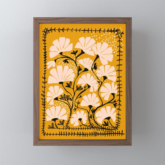 Ever blooming good vibes mustard yellow Mini Art Print Gallery Image 2