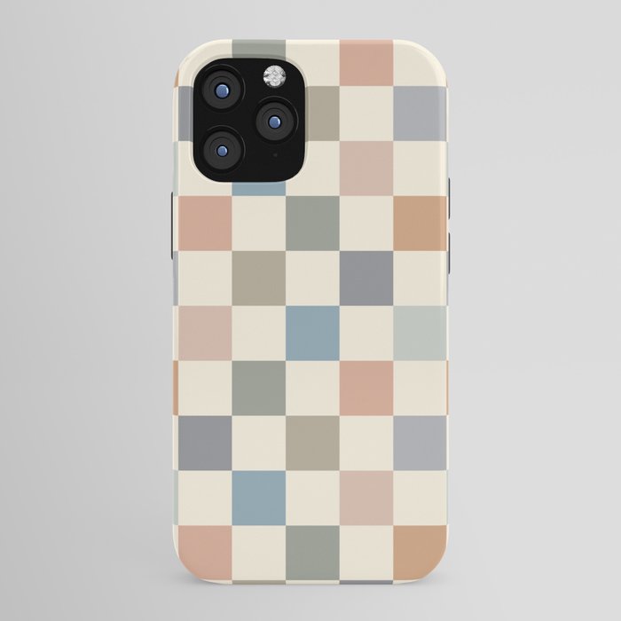 Blue & Beige Neutral Checker iPhone Case Gallery Image 43