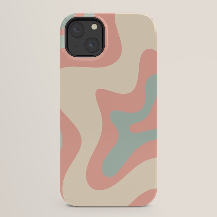Retro Liquid Swirl Abstract Square Pattern in Pastel Blush Mint iPhone Case Gallery Image 30
