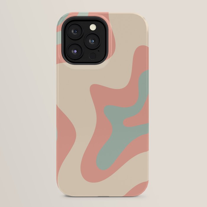 Retro Liquid Swirl Abstract Square Pattern in Pastel Blush Mint iPhone Case Gallery Image 32