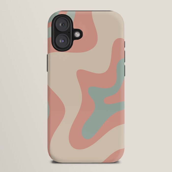 Retro Liquid Swirl Abstract Square Pattern in Pastel Blush Mint iPhone Case Gallery Image 10