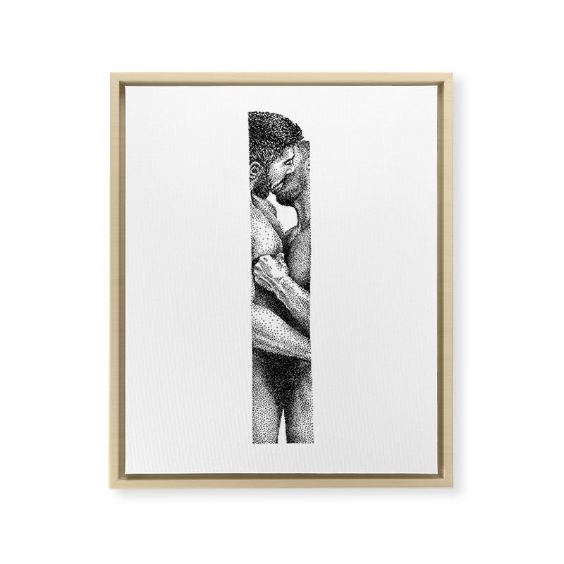 Kiss NOODDOOD Strip Framed Canvas Print Gallery Image 9