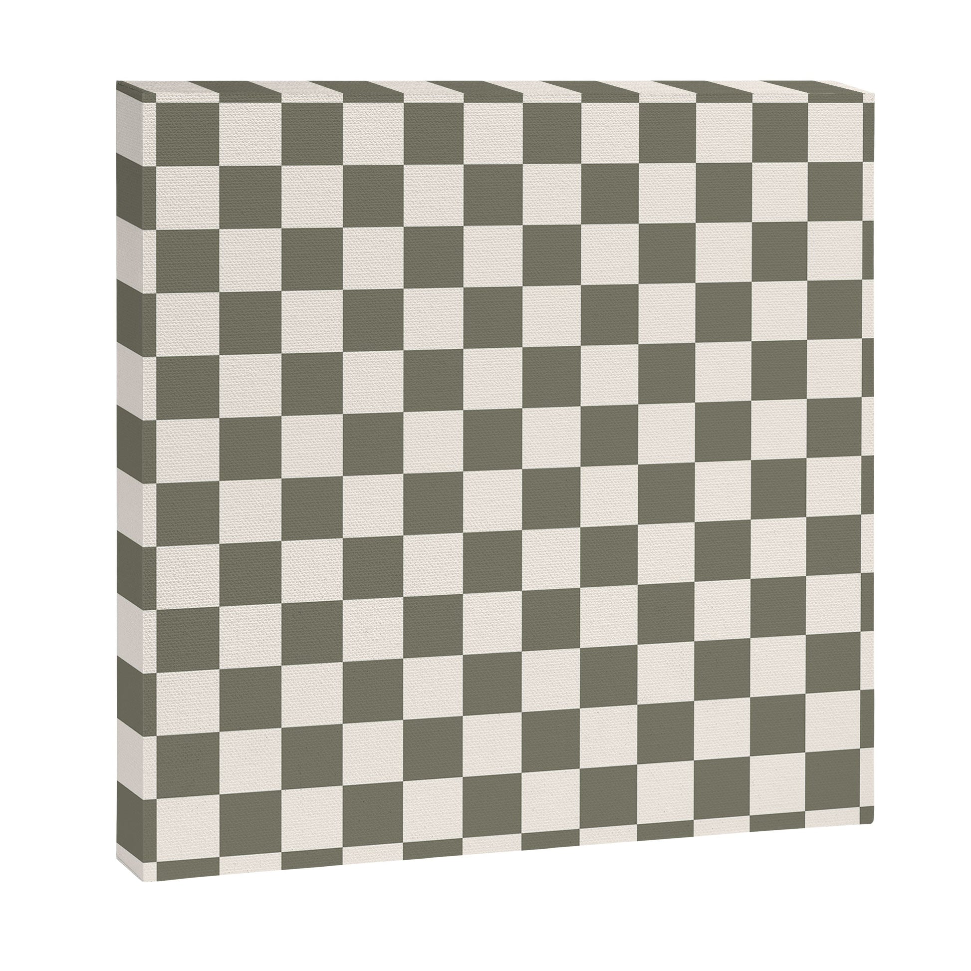 Checkerboard - Olive Green Canvas Print Gallery Image 6