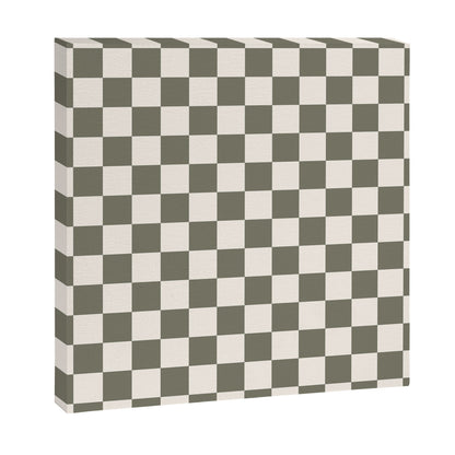 Checkerboard - Olive Green Canvas Print Gallery Image 9