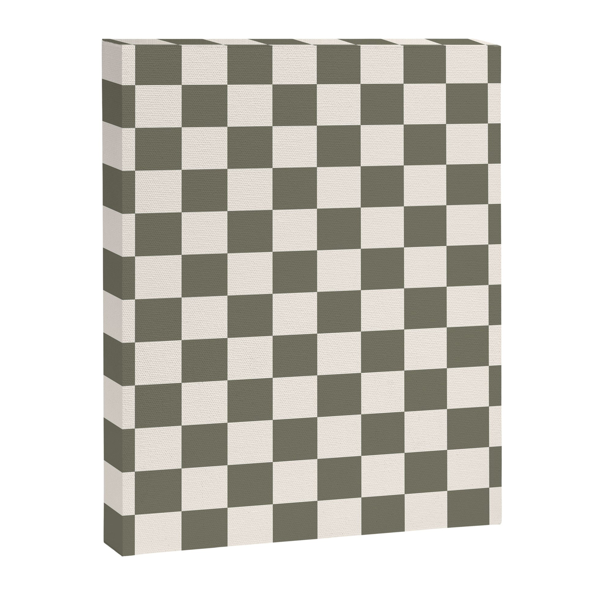Checkerboard - Olive Green Canvas Print Gallery Image 3