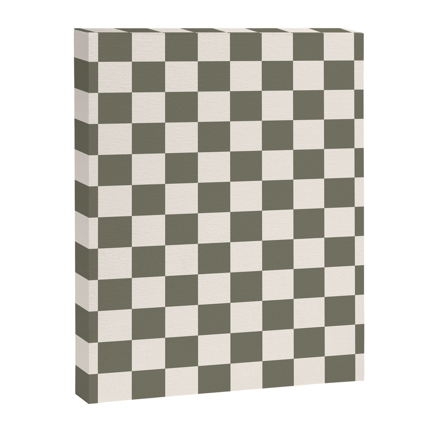 Checkerboard - Olive Green Canvas Print Gallery Image 1