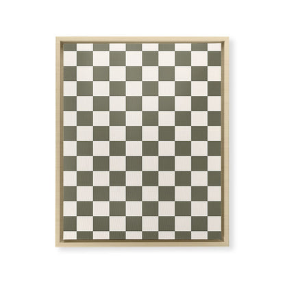 Checkerboard - Olive Green Framed Canvas Print Gallery Image 19
