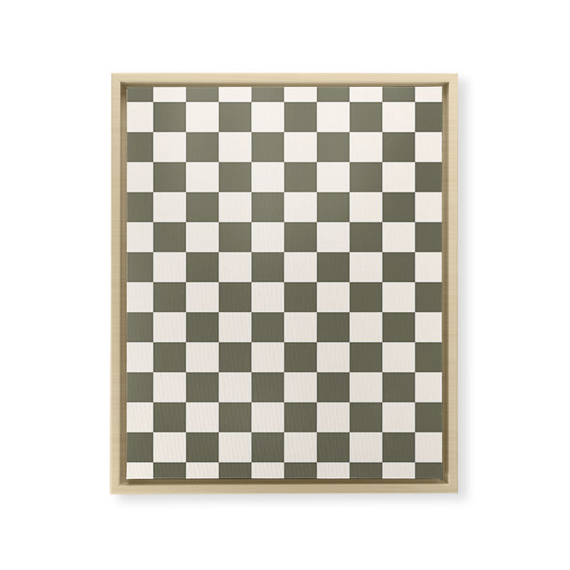 Checkerboard - Olive Green Framed Canvas Print Gallery Image 21