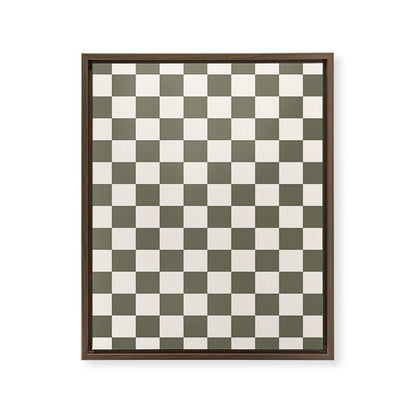 Checkerboard - Olive Green Framed Canvas Print Gallery Image 16