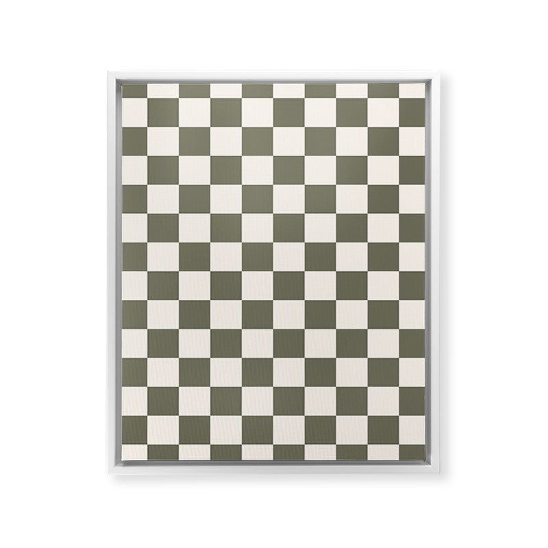 Checkerboard - Olive Green Framed Canvas Print Gallery Image 31