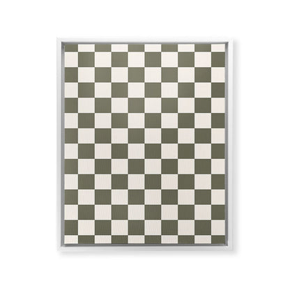 Checkerboard - Olive Green Framed Canvas Print Gallery Image 31