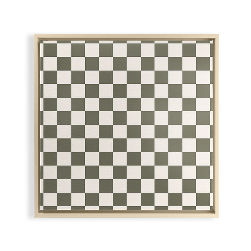 Checkerboard - Olive Green Framed Canvas Print Gallery Image 27