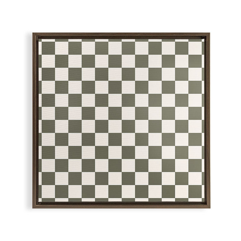 Checkerboard - Olive Green Framed Canvas Print Gallery Image 11