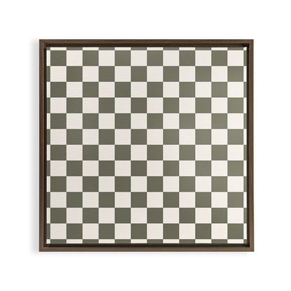 Checkerboard - Olive Green Framed Canvas Print Gallery Image 15