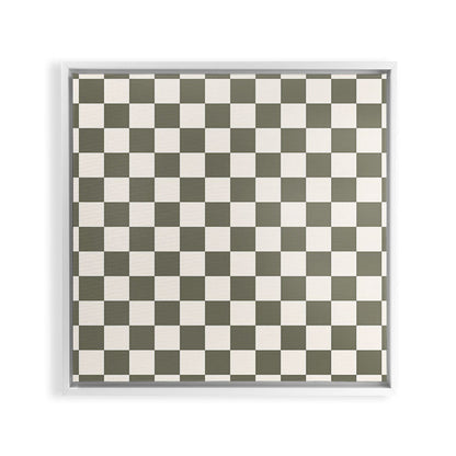 Checkerboard - Olive Green Framed Canvas Print Gallery Image 29