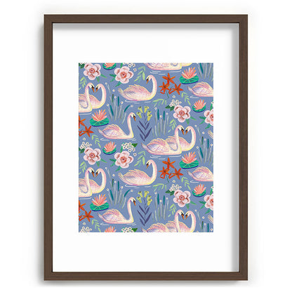 Swan Pattern Framed Art Print Gallery Image 92