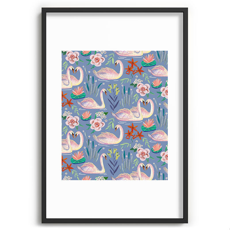 Swan Pattern Framed Art Print Gallery Image 85