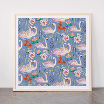 Swan Pattern Framed Art Print Gallery Image 77