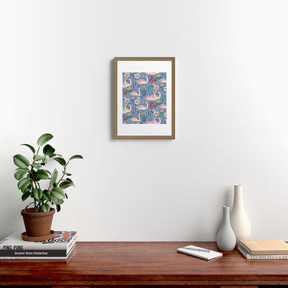Swan Pattern Framed Art Print Gallery Image 14