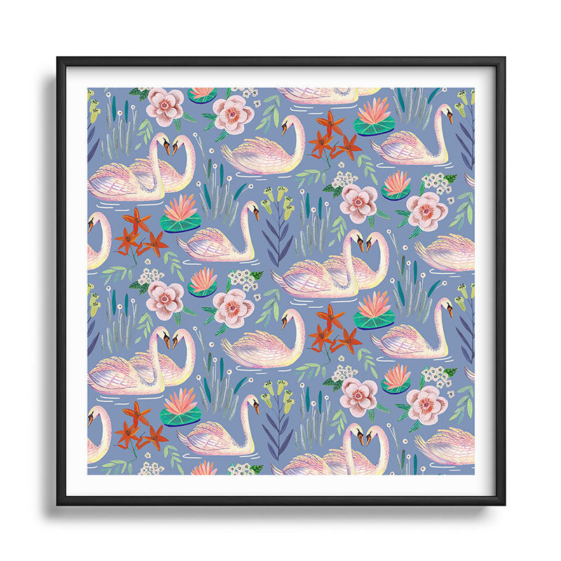 Swan Pattern Framed Art Print Gallery Image 122