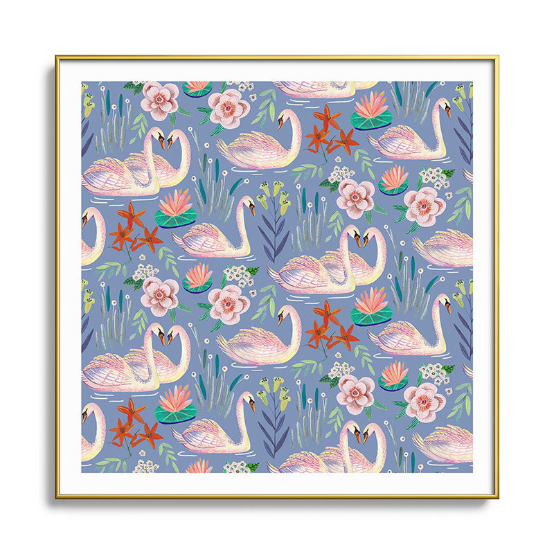 Swan Pattern Framed Art Print Gallery Image 136