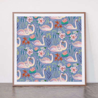 Swan Pattern Framed Art Print Gallery Image 21