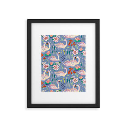 Swan Pattern Framed Art Print Gallery Image 3