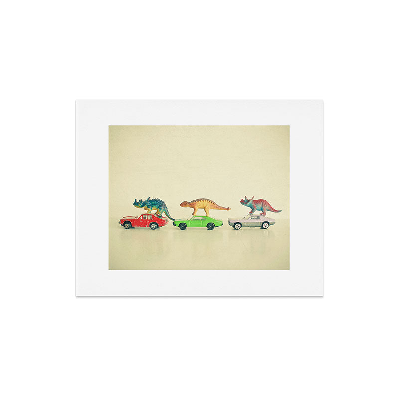 Dinosaurs Ride Cars Art Print Gallery Image 4