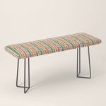 Colorful vintage flower stripe art pattern Bench Gallery Image 1