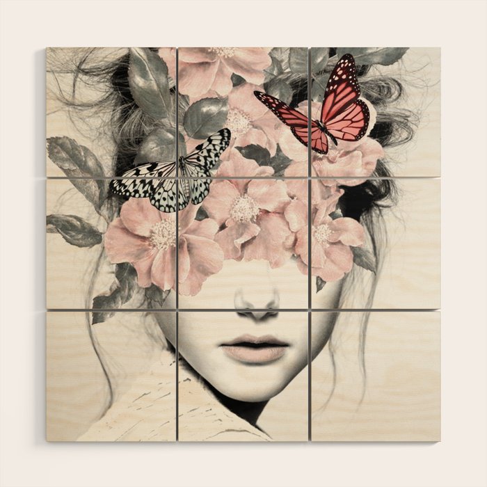 WOMAN WITH FLOWERS 10 Wood Wall Art Gallery Image 2