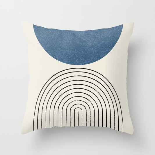 Arch Balance Blue Throw Pillow Gallery Image 2