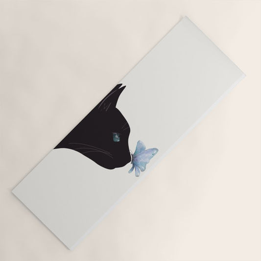 Cat and Butterfly Yoga Mat Gallery Image 1