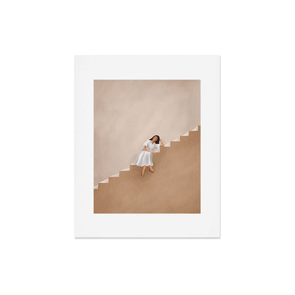 Girl Thinking on a Stairway Art Print Gallery Image 4