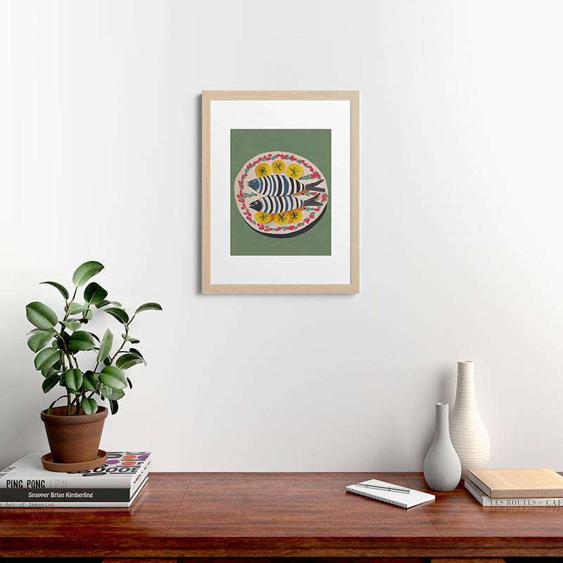 Mediterranean Fish Plate Framed Art Print Gallery Image 47