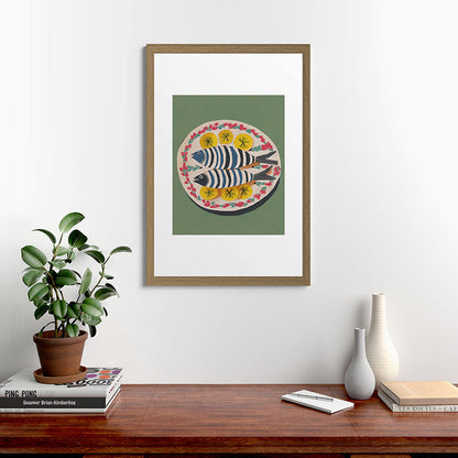 Mediterranean Fish Plate Framed Art Print Gallery Image 41