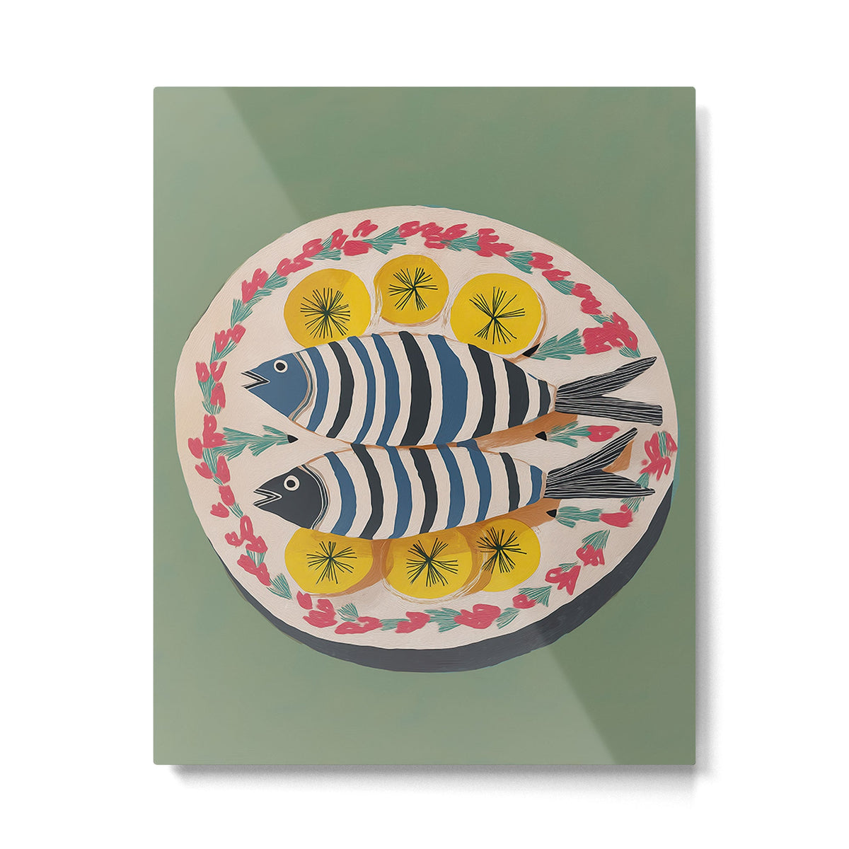 Mediterranean Fish Plate Metal Print Gallery Image 3